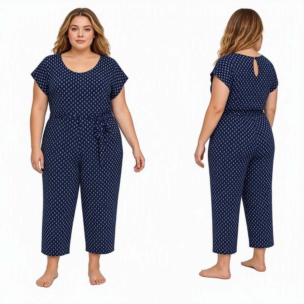Soft Girl Minimalist Quiet Luxury Jumpsuit Boho Casual Old Navy XXL Blue